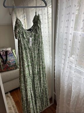 J Crew Green Floral Maxi Dress - Lightweight Summer Sundress
